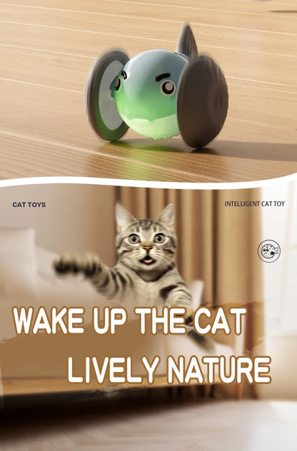 New pet self entertainment toy car, cat teasing tool, electric flying fish, intelligent running car, cat toy