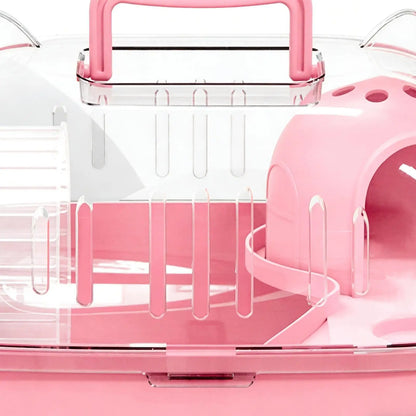 Hamster Carrier Bag Double Layer Clear Cover Outing Cage Travel Hamster Cage For Rabbits Rodents Lizards Transport Short Trip