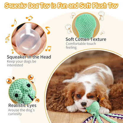 Pet Octopus Dog Toy,Indestructible Dog Toys for Aggressive Chewers,Squeaky Interactive Dogs Anxiety Toy for Small and Large Dogs