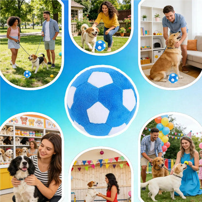 Dog Soccer Ball Toy Soft Chewing Game Plush Soft Squeaky Balls for Dogs for Indoor Outdoor Play Teething Enrichment Puppy Large