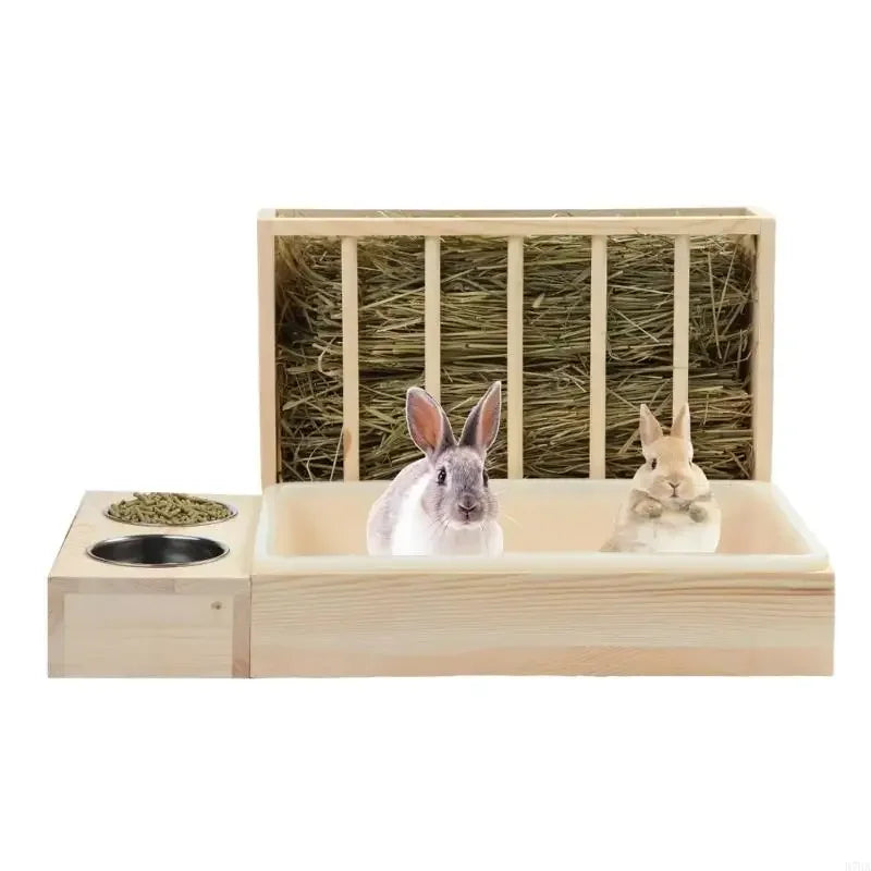 Small Animal Feeders Stable Wooden Frame Compacts Small Animal Feeding Cage for Small Pet Easyly Clean Y5GB