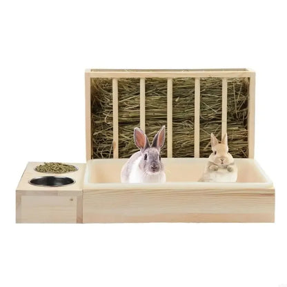 Small Animal Feeders Stable Wooden Frame Compacts Small Animal Feeding Cage for Small Pet Easyly Clean Y5GB