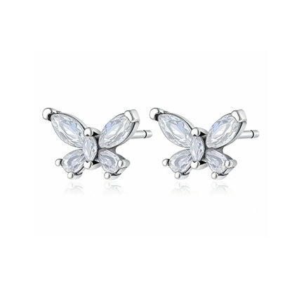 925 Silver Butterfly Cherry Stud Earrings | Fine Jewelry Gift for Women