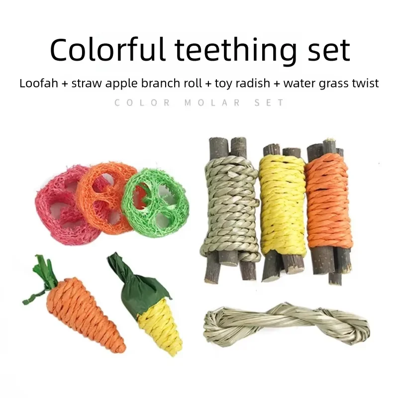Toys for Rabbits Pets Pet Guinea Pig Dragon Cat Fun Toy Hamster Rabbit Tooth Grinding Set Pet Tooth Grinding Snack