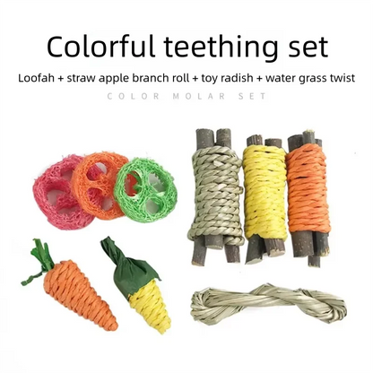 Toys for Rabbits Pets Pet Guinea Pig Dragon Cat Fun Toy Hamster Rabbit Tooth Grinding Set Pet Tooth Grinding Snack