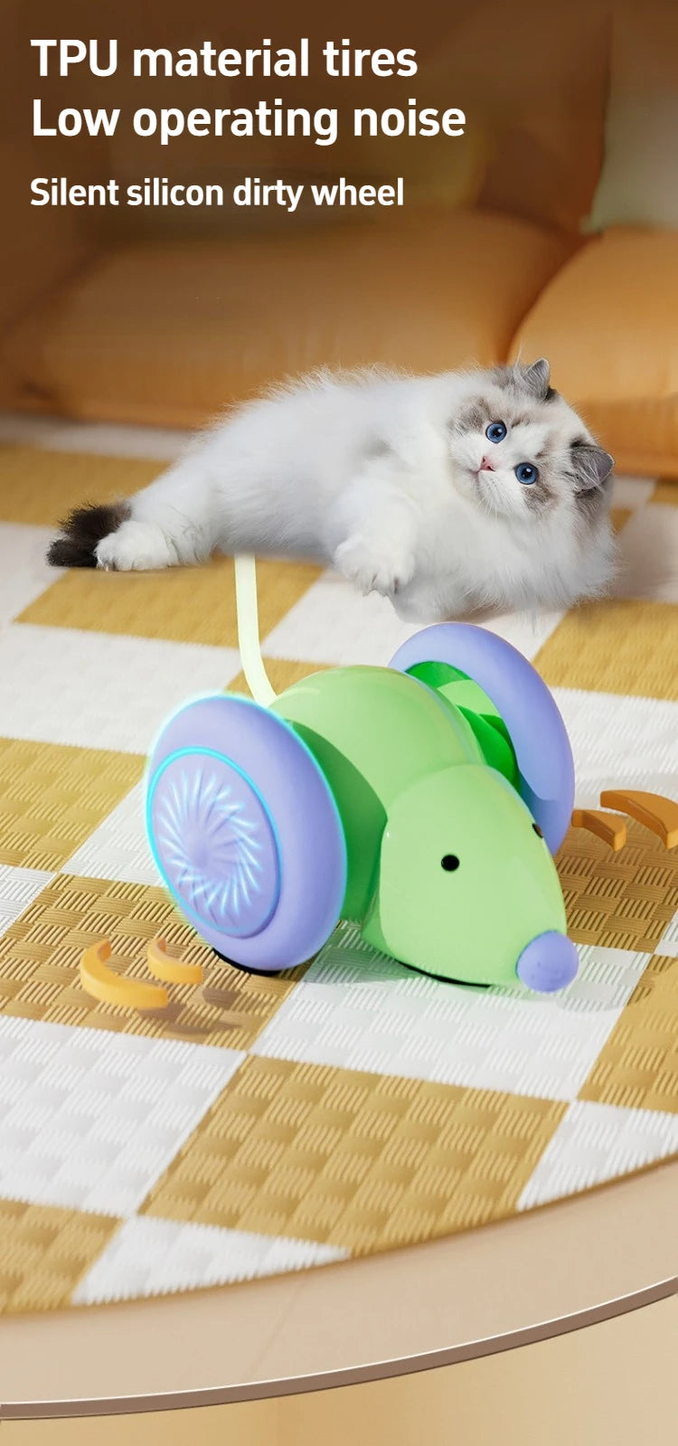 Pet Toys Interactive Cat Toy Electric Mouse Car Automatic Teaser Intelligent Obstacle Avoidance Pet Products Cat Accessories