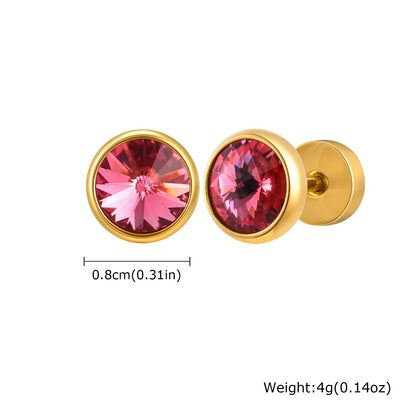 Anti Allergy Round Zircon Stud Earring for Men | AAA CZ Stainless Steel Hip Hop Classic Jewelry