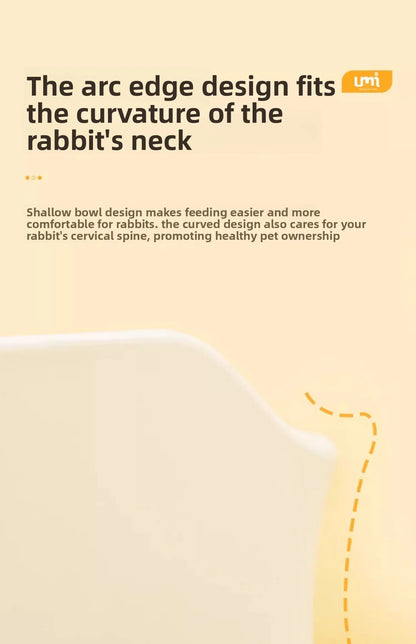 Large-capacity Rabbit Food Bowl with Secure Base Durable and Bite-resistant