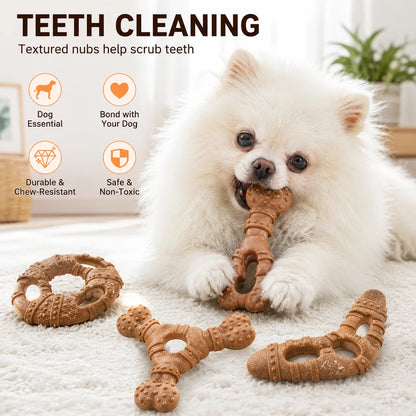 Dog Toy, Bone-Like Teething Stick, Durable, Tooth-Cleaning, Self-Entertaining and Boring, Small Dog-Shaped Pet Toy