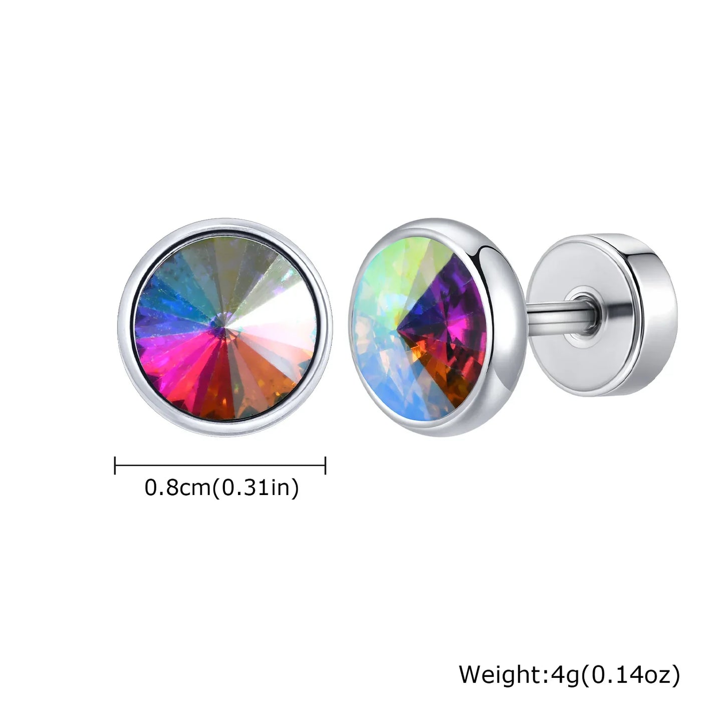 Anti Allergy Round Zircon Stud Earring for Men | AAA CZ Stainless Steel Hip Hop Classic Jewelry