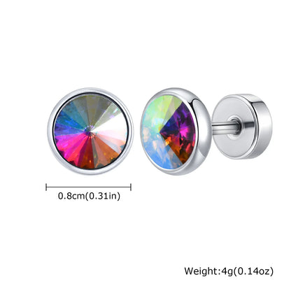 Anti Allergy Round Zircon Stud Earring for Men | AAA CZ Stainless Steel Hip Hop Classic Jewelry