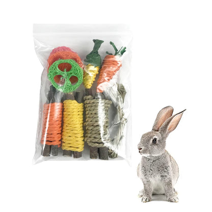Rabbit Chew Toys For Teeth Grinding Bunny Molar Toys Improve Dental Health For Hamsters Chinchillas Guinea Pigs Wooden Snack