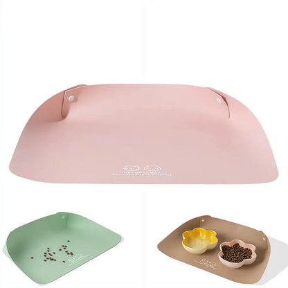 PU Leather Pet Feeding Mat Spill Proof Waterproof Oil Resistant Non Slip Bowl Holder Easy Clean Floor Protector for Dogs Cats