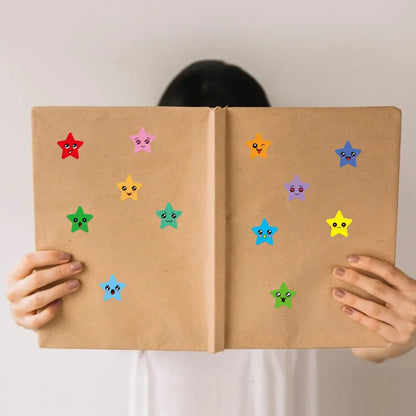 Happy Face Stars Reward Sticker Pack | 450-3000 Sheets for DIY Decor