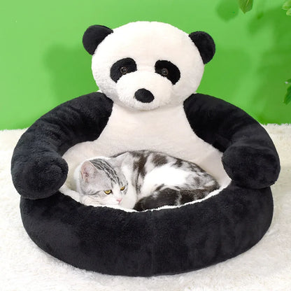 Plush Dog House Bed Winter Warm Bear Hug Semi Enclosed Cat's Nest Detachable And Washable Mat Small Dog Bed Sofa Pet Supplies