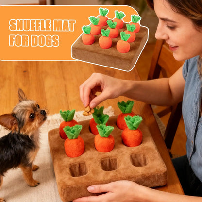 Dog Toys Snuffle Mat for Pet Plush Carrot Toy Mat Innovative Soft Plush Vegetable Field Pull Plush Carrot Dog Interactive Toys