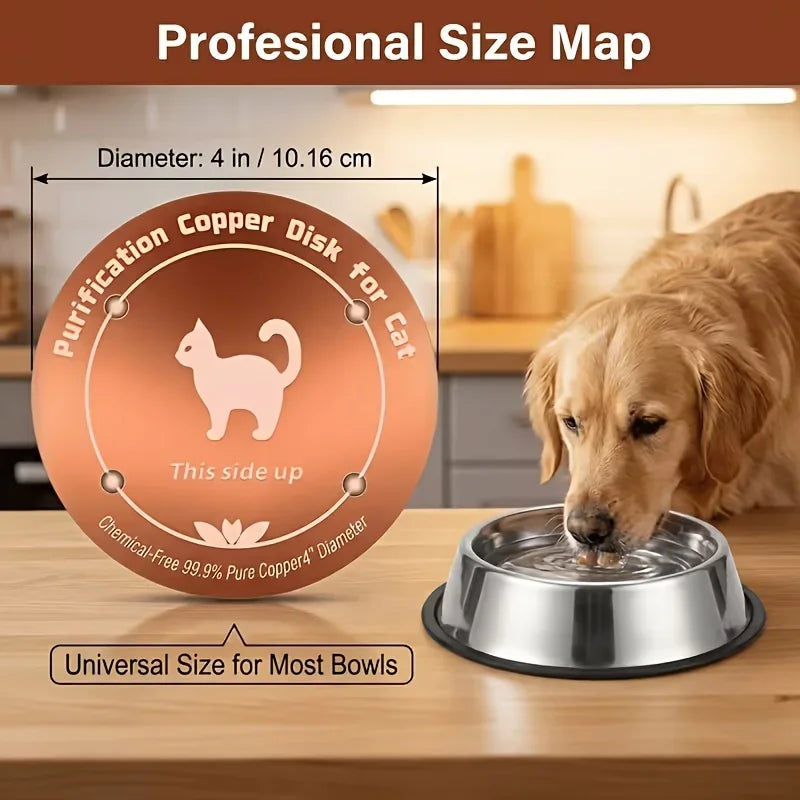 Copper Pet Water Purifier Filter , Suitable for Pet Prevention, Reusable,Easy to Use Pet Dog Cat Chicken Cow Water Purifier
