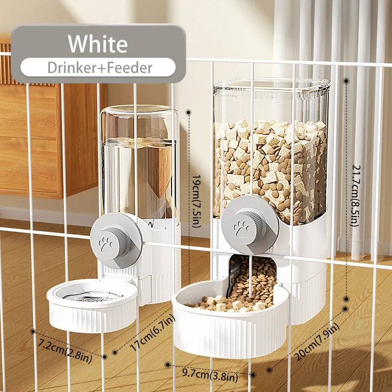 1.2L Automatic Pet Feeder Cage Hanging Bowl，Suitable for Small Puppy Cat Rabbit Food Container Dispenser Bowl