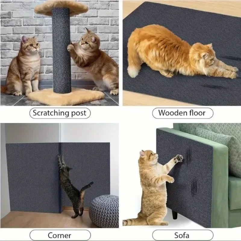 40x300cm Cat Scratcher Sofa Protector Cats Scratcher Pad Board Protection Trimmable Self-adhesive Carpet DIY Cat Scratch Mat