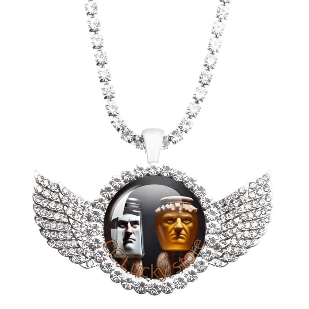 25mm Angel Wing Necklace | Italian Brainrot Pendant Funny Animal Jewelry Gift