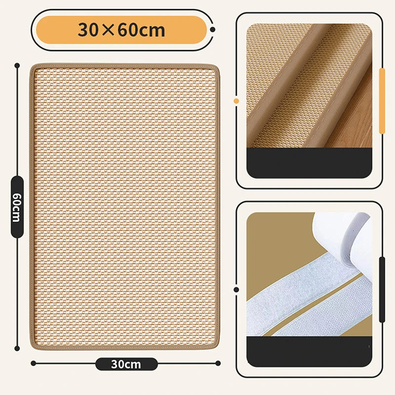 Durable Sisal Cat Scratch Pads, Cat Wall Pads, Sofa Claw Grinding Pads, Scratch Board Wall Stickers Cat Pet Toys Pet Accessories
