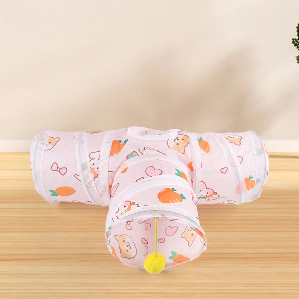 Carrot Shaped Hamster Hideout Foldable Ferret Toy Tunnel for Small Pets Hamster Cage Guinea Pig Toys Accessories