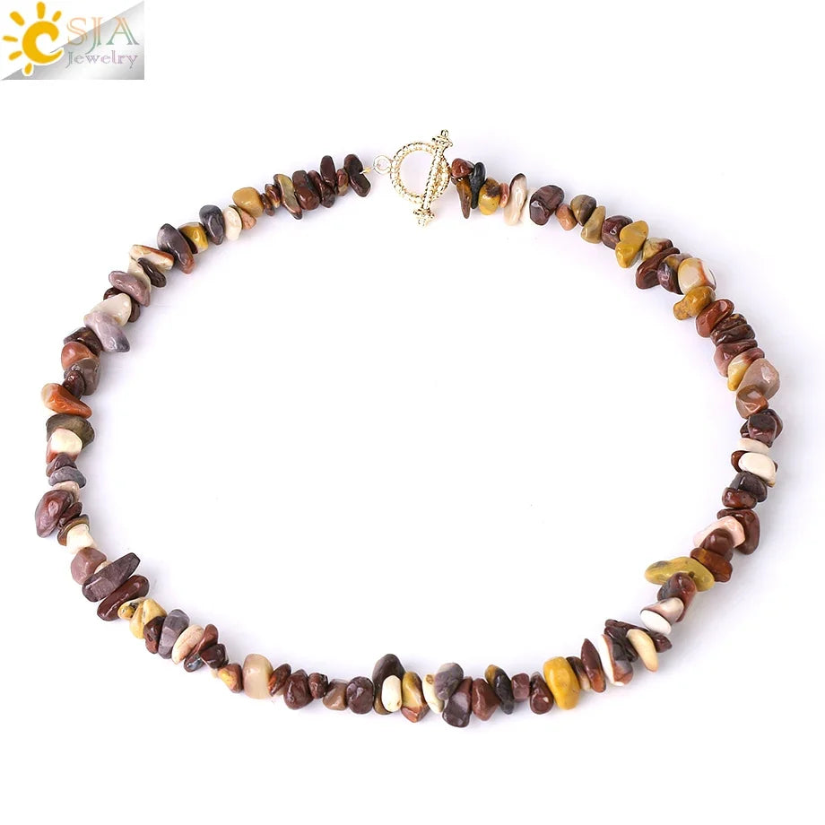 Natural Chip Stone Choker Necklace | Bohemia Crystal Bead Jewelry