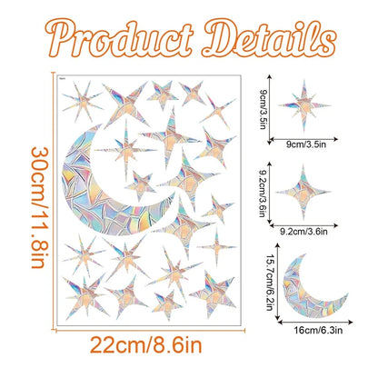 Rainbow Suncatcher Window Stickers | PVC Cat Butterfly Prism Glass Decal