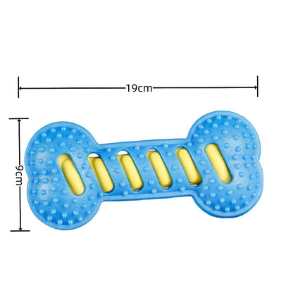 Dog Chew Toys for Aggressive Chewers, Squeaky Rubber Bone Toy, Interactive Pet Teeth Cleaning Toy for Small Medium Large Dogs