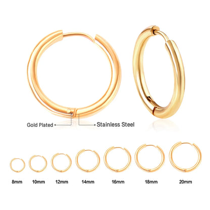 LUXUSTEEL U-Shaped and Geometric Hoop Earrings | Anti-Allergy Stainless Steel Earrings for Women and Men