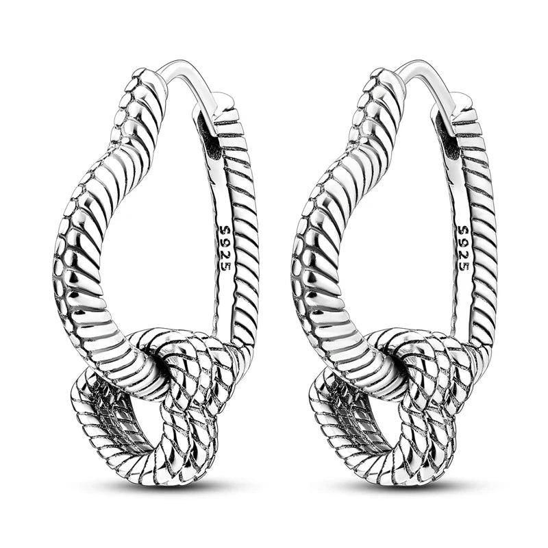 925 Sterling Silver Hoop Earrings with Zircon | Classic U-Shaped Women Jewelry