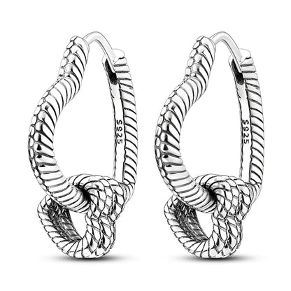 925 Sterling Silver Hoop Earrings with Zircon | Classic U-Shaped Women Jewelry