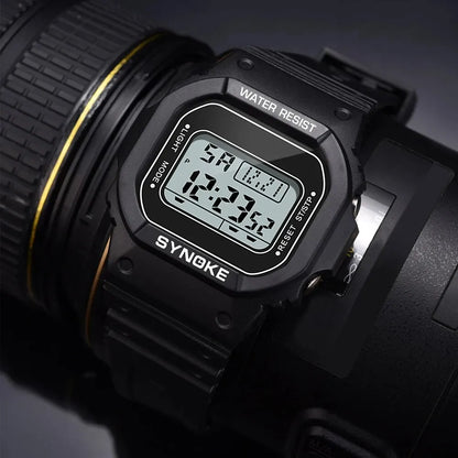 SYNOKE Outdoor Military Digital Watch for Men | Retro Sport Waterproof Timepiece with Luminous Display