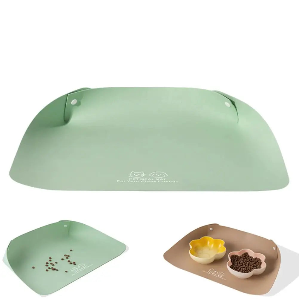 PU Leather Pet Feeding Mat Spill Proof Waterproof Oil Resistant Non Slip Bowl Holder Easy Clean Floor Protector for Dogs Cats