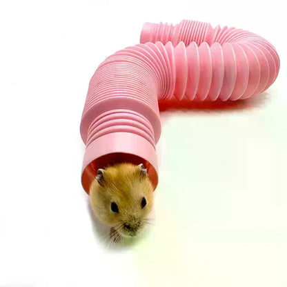 Fun Small Pet Hamster Ferret Rabbit Tunnel Collapsible Telescopic Pipe Training Channel Pipe Stretch Tube Hamster Toy Accessory