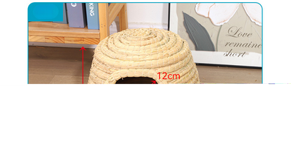 Straw Hand Woven Breathable Rabbit Grass Mat Four Season Hamster Guinea Pig Dutch Pig Foot Mat Rabbit Grass Nest Pet Supplies