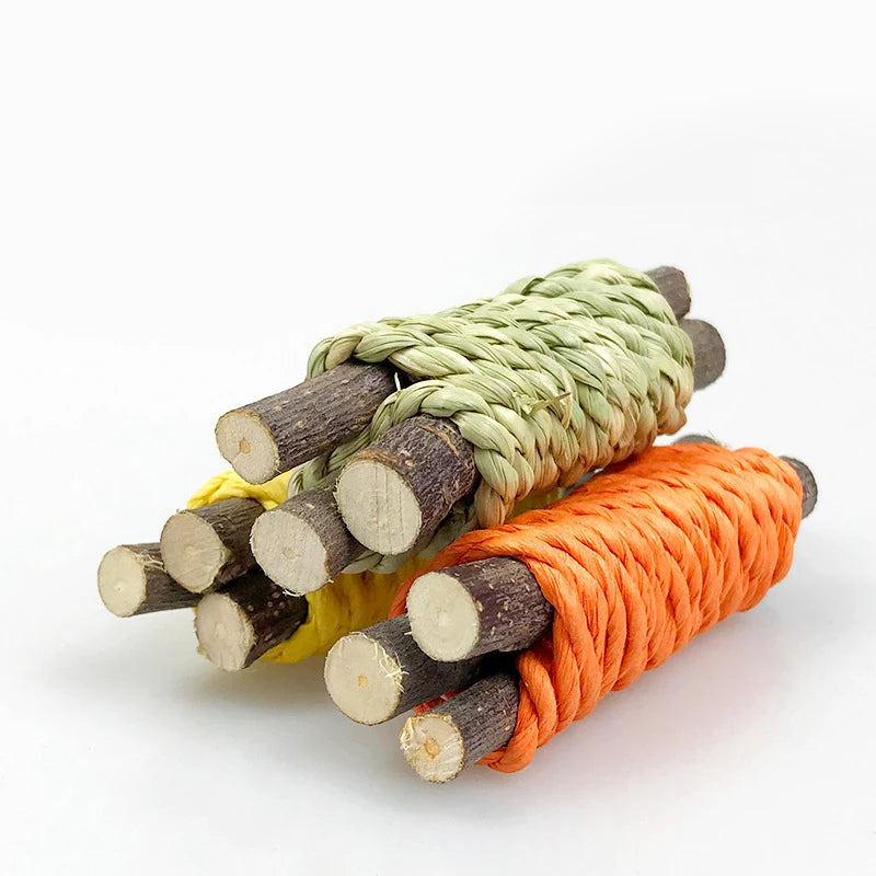 Rabbit Chew Toys For Teeth Grinding Bunny Molar Toys Improve Dental Health For Hamsters Chinchillas Guinea Pigs Wooden Snack