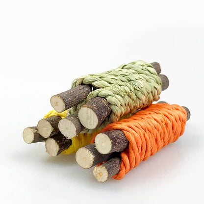 Rabbit Chew Toys For Teeth Grinding Bunny Molar Toys Improve Dental Health For Hamsters Chinchillas Guinea Pigs Wooden Snack