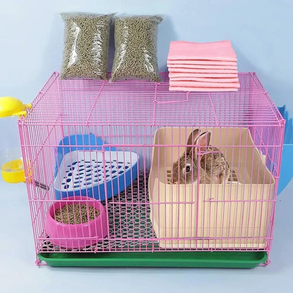 Large Bunny Toilet with Drawer Rabbit Litter Box Grate Potty Pet Bedpan for Hamster Guinea Pig Ferret Adult Pet Toilet Supplies
