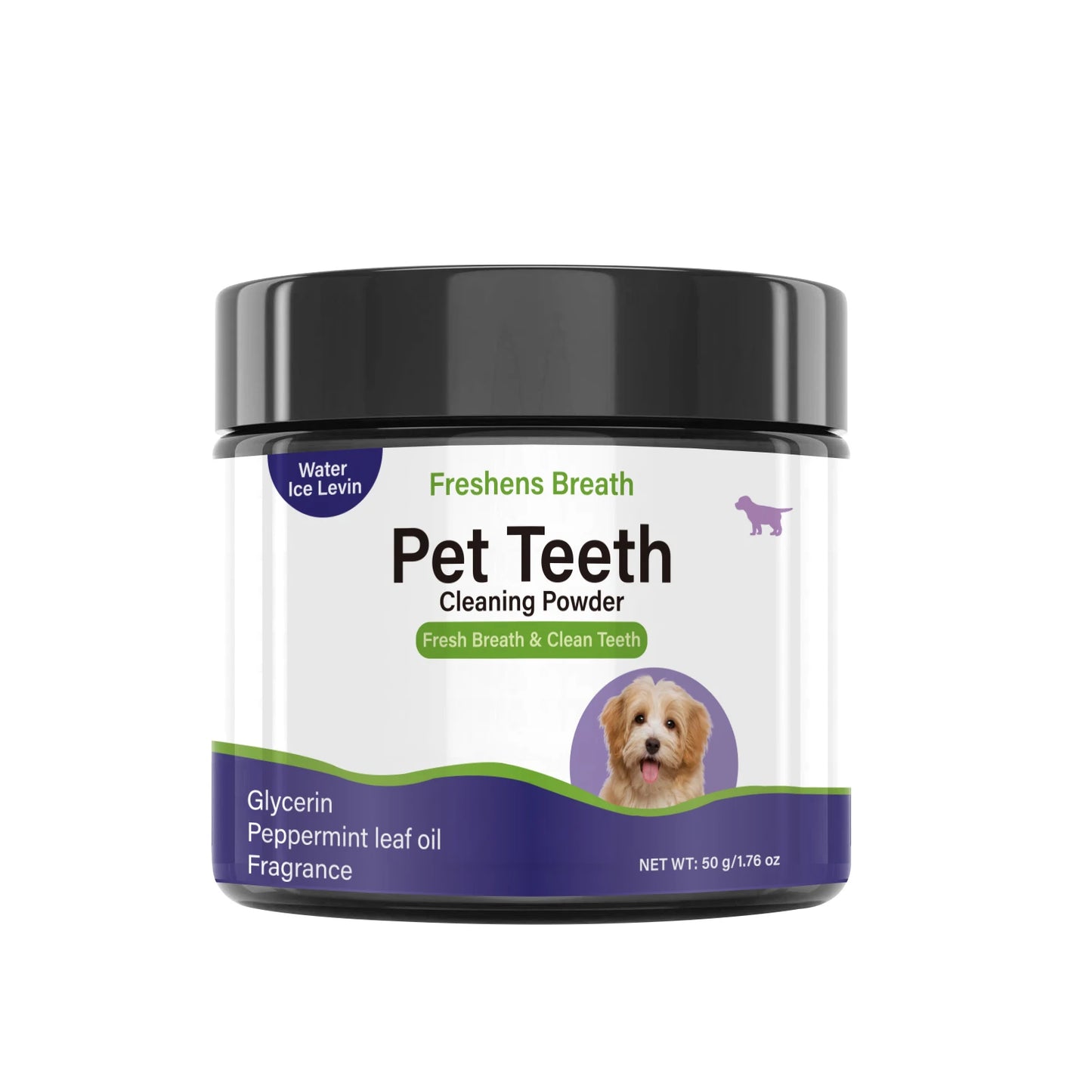 Pet Teeth Cleaning Powder for Dogs - Freshens Breath, Cleans Teeth with Peppermint Oil