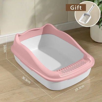 Cat Bedpans Cat Litter Box Pet Sandbox for Kitty Anti-Splash Cats Toilet Pet Sandbox Kitten Tray Bedpan Cleaning Cat Supplies