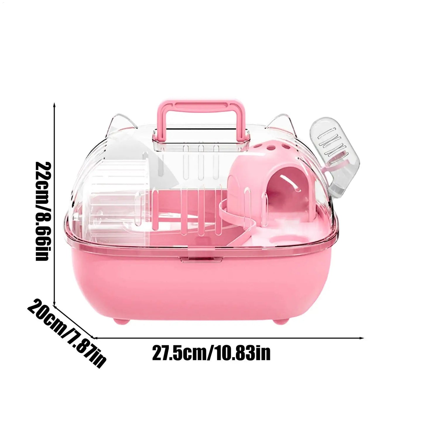 Hamster Carrier Bag Double Layer Clear Cover Outing Cage Travel Hamster Cage For Rabbits Rodents Lizards Transport Short Trip
