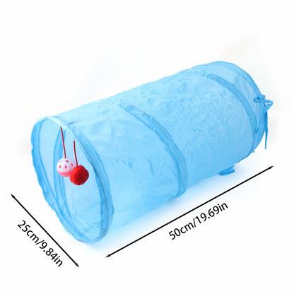 Cat Tunnel Pet Tube Collapsible Play Toy Indoor Outdoor Kitty Puppy Toys for Puzzle Exercising Hiding Training