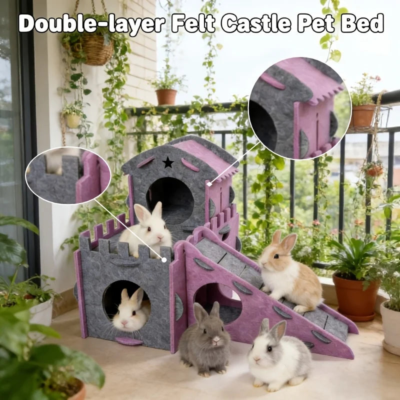 Miniature Animal Kennels And Castle Hideouts Perfect Rabbits Guinea Chinchillas Suitable All Seasons Small pets  Pet supplies