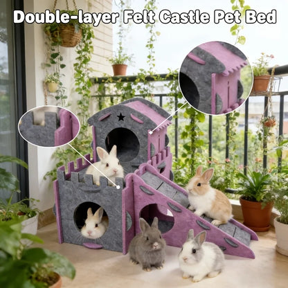 Miniature Animal Kennels And Castle Hideouts Perfect Rabbits Guinea Chinchillas Suitable All Seasons Small pets  Pet supplies