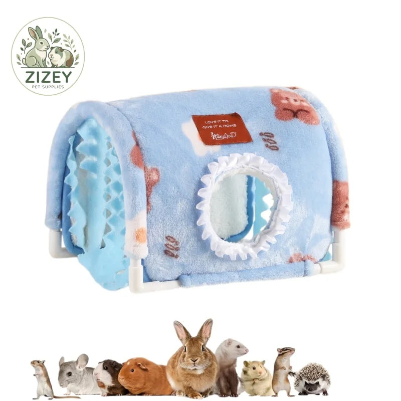 Small Animal Tunnel Hideout Cute Bed Cave Toy for Guinea Pig Rabbit Ferrets Hedgehog Rat Chinchilla Cage Accessory