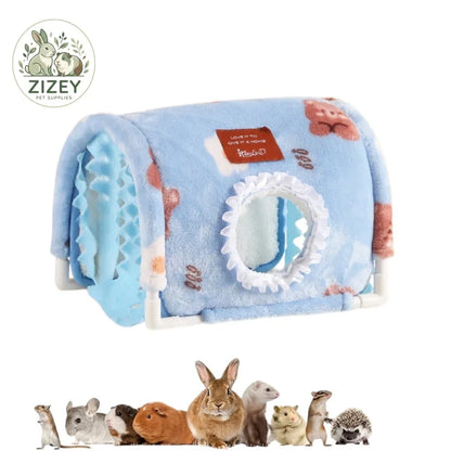 Small Animal Tunnel Hideout Cute Bed Cave Toy for Guinea Pig Rabbit Ferrets Hedgehog Rat Chinchilla Cage Accessory