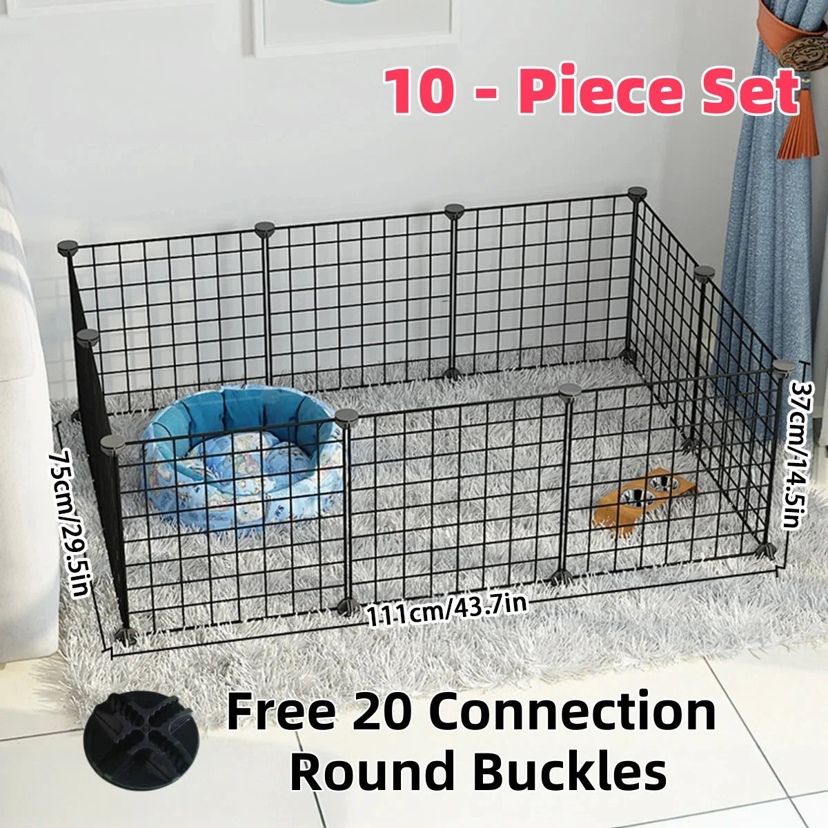 DIY Pet Fence Panels Simple Wire Mesh Panels for Rabbit Cat and Dog Cages Stackable Assembleable Fences Multi Functional Cages