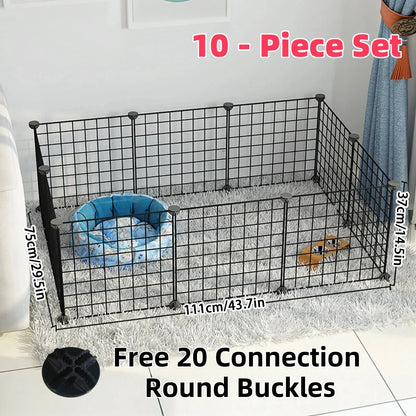 DIY Pet Fence Panels Simple Wire Mesh Panels for Rabbit Cat and Dog Cages Stackable Assembleable Fences Multi Functional Cages