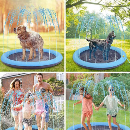 Pet Dog Water Spray Mat Pvc Inflatable Water Fountain Spray Mat Pet Bathing Mat Outdoor Water Play